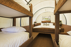 Inside Glamping Wagon