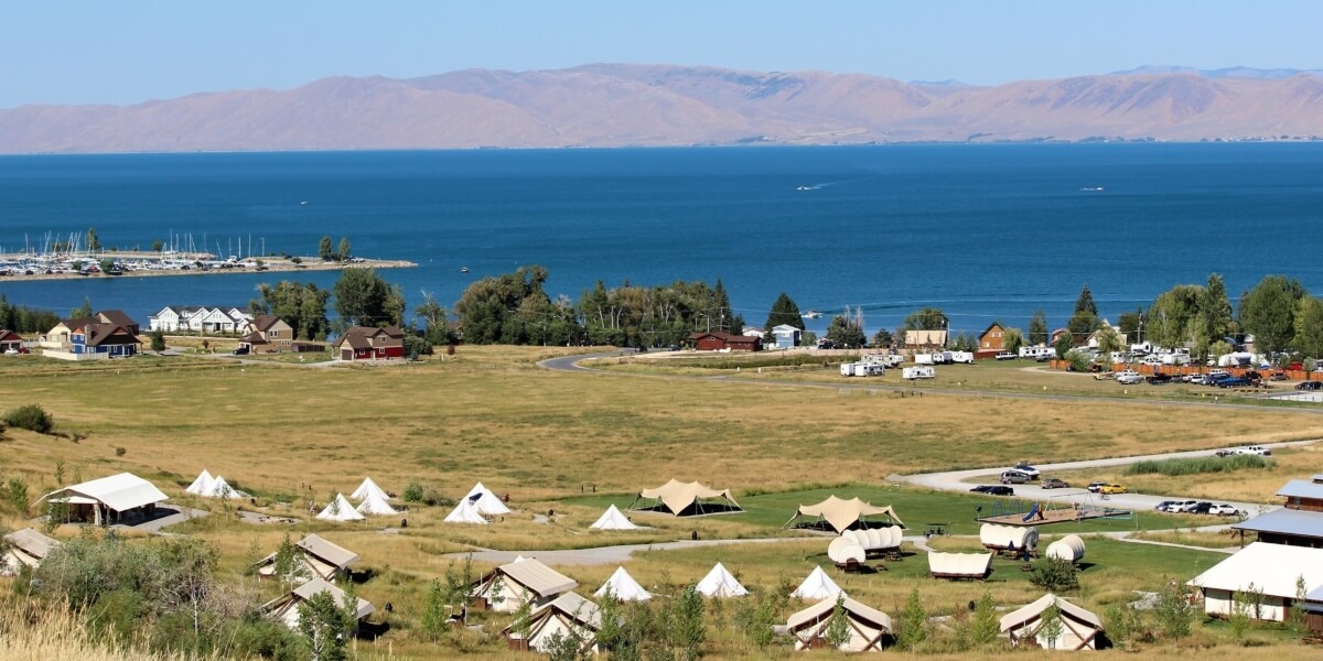 Bear Lake Utah Glamping Resort Hotel Lodging Conestoga Ranch