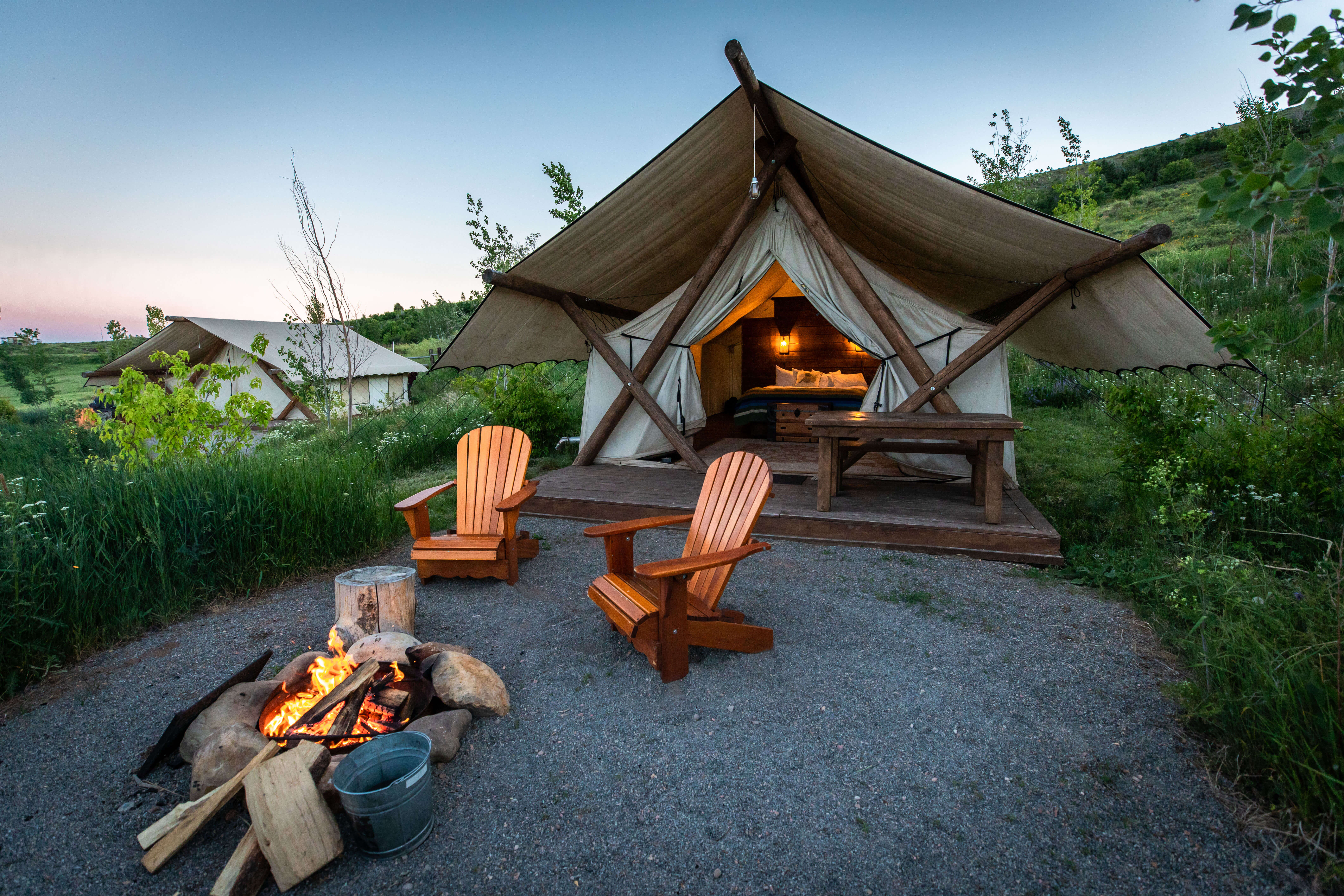 Bear Lake Lodging Glamping Tents And, Glamping Fire Pit